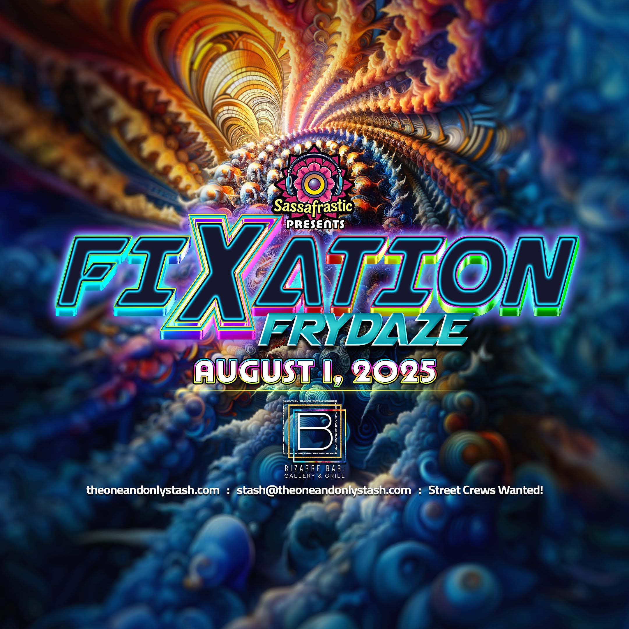 2025-08-01 : FIXATION FRYDAZE : Kelly Reverb @ Bizarre Bar Downtown cover